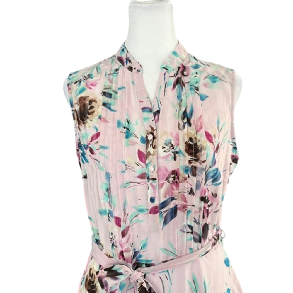 Nanette Lepore Sugar Plum Floral Pleated Dress Size 4 - Picture 7 of 12
